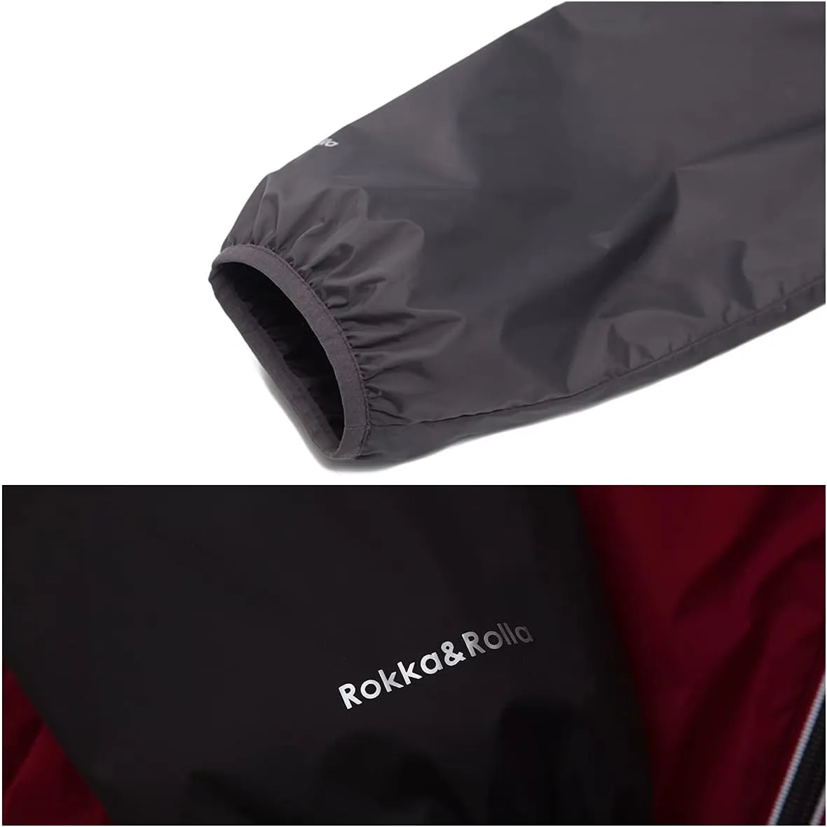 Rokka&Rolla Men's Lightweight Packable Windbreaker Water-Resistant Weatherproof Jacket