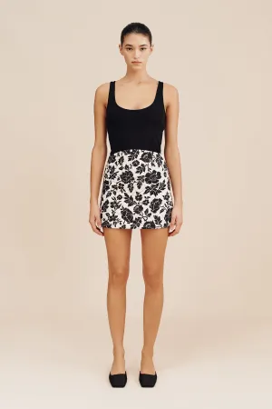 ROMEO MINI SKIRT - NOIR BLOOM