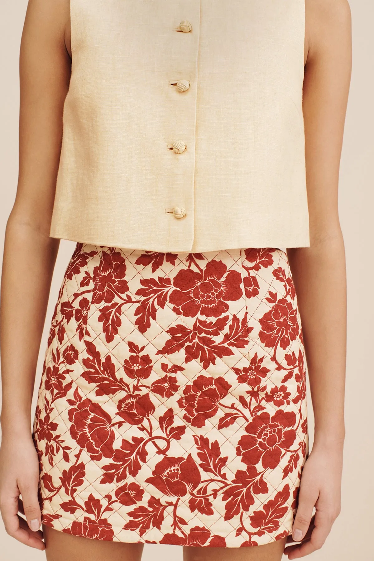 ROMEO MINI SKIRT - SCARLET BLOOM