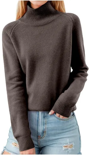 SERYU Cashmere Turtleneck Sweater for Women Comfort Pullover Tops Casual Turtleneck Long Sleeve Wool Sweater