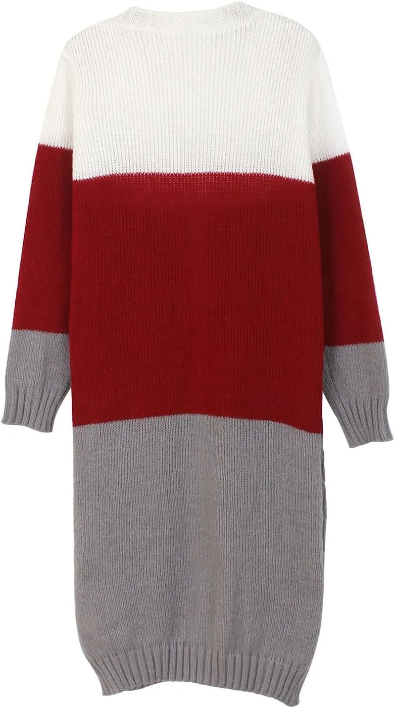 SHAOBGE Winter Clothes For Women Cardigan European And American Solid Color Mid Length Coarse Sweater Sweater