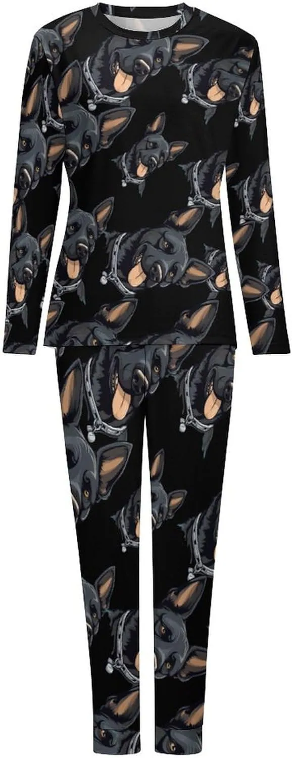 Shepherd Dog Women's Pajama Set Long Sleeve Pj Sets Casual Two Piece Loungewear Soft Sleepwear