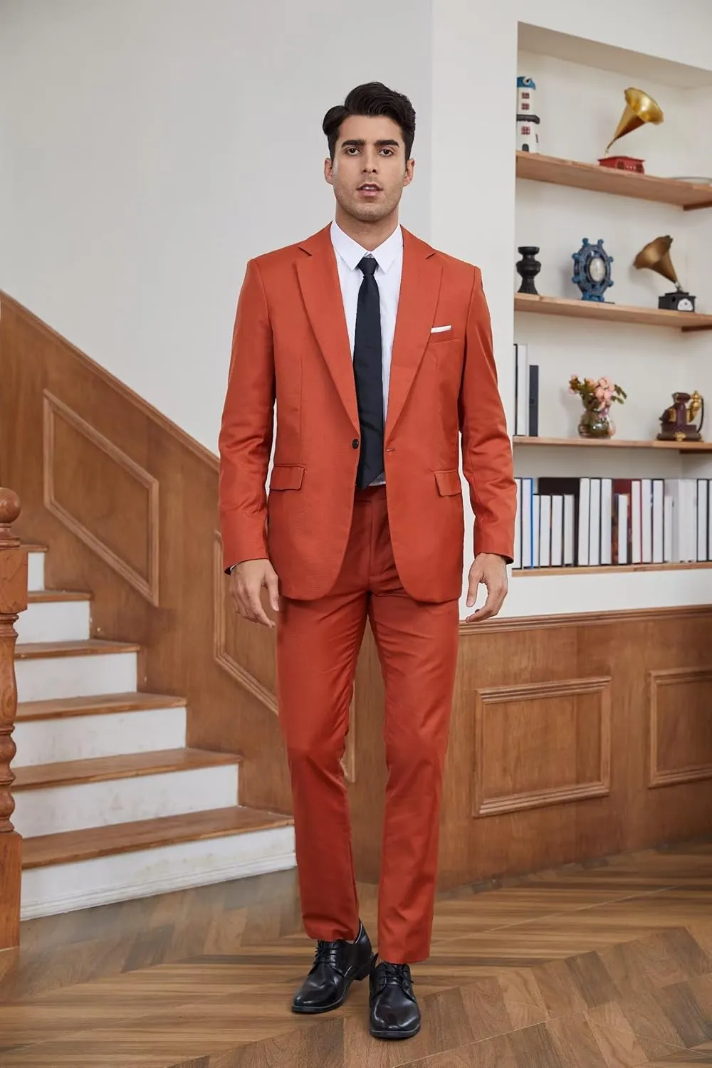 SHUZHXLZANGY Mens Suits Regular Fit 2 Piece Suit for Men Wedding Prom Business Formal Suit