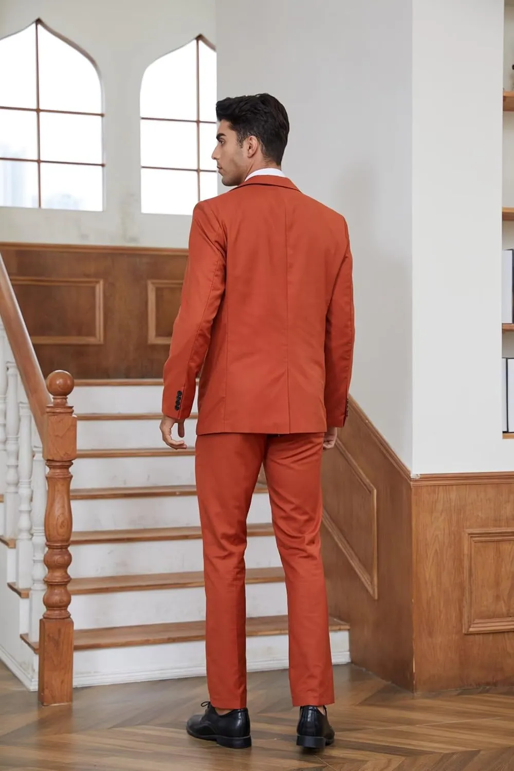 SHUZHXLZANGY Mens Suits Regular Fit 2 Piece Suit for Men Wedding Prom Business Formal Suit
