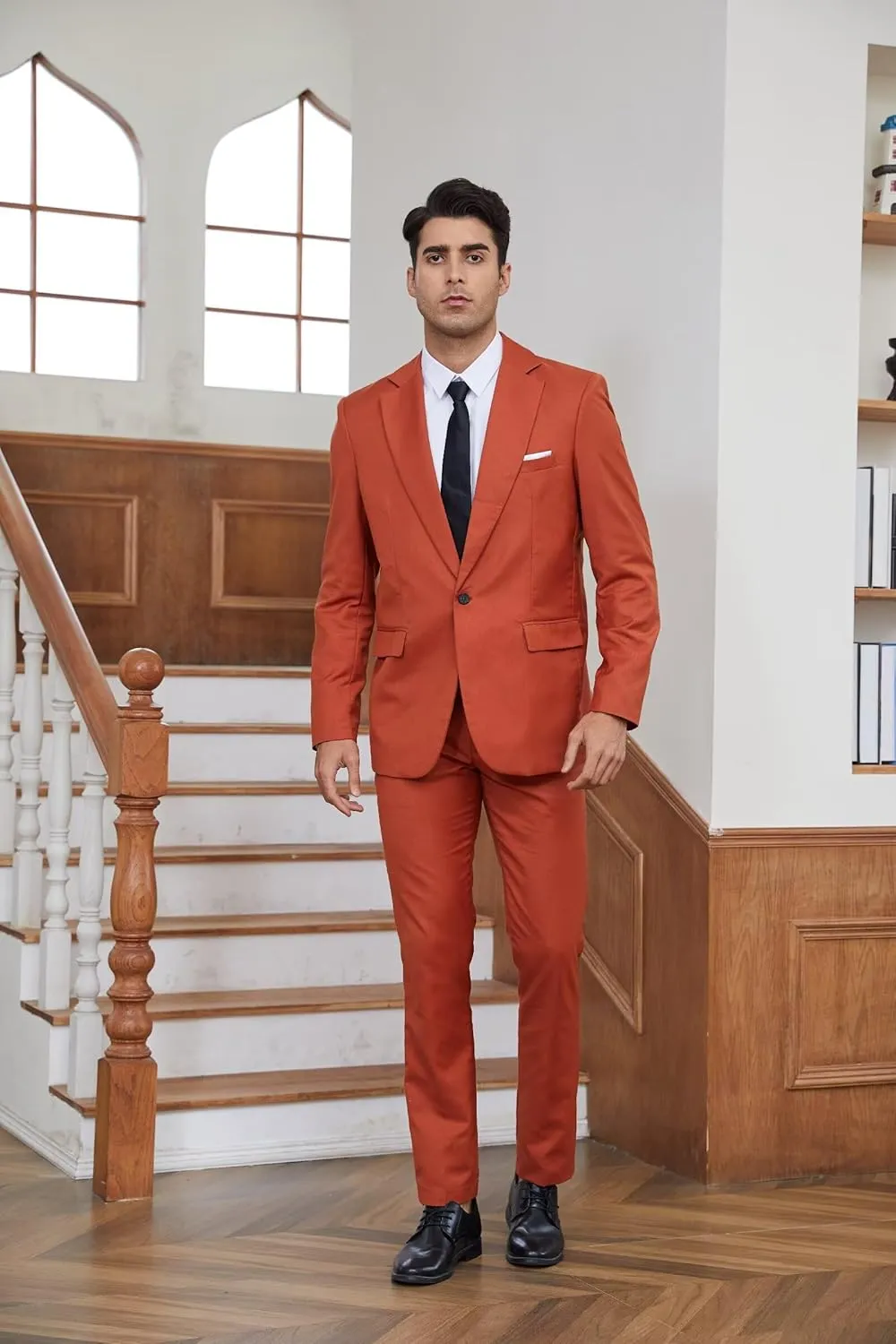 SHUZHXLZANGY Mens Suits Regular Fit 2 Piece Suit for Men Wedding Prom Business Formal Suit