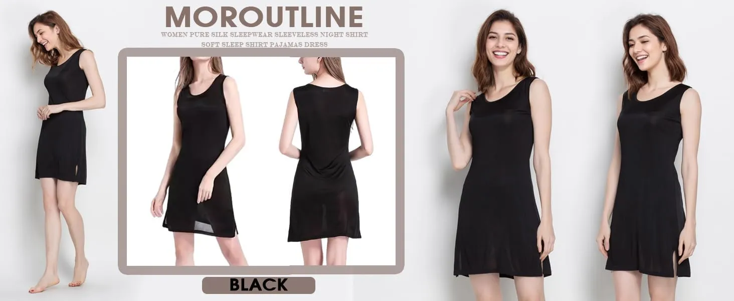 Silk Tank Nightgowns Women Pure Silk Sleepwear Sleeveless Night Shirt Soft Sleep Shirt Pajamas Dress