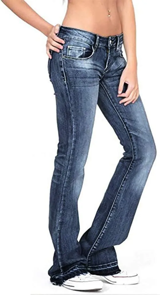 Skinny Jeans for Women Stretch Mid Bell Slim Length Jeans Jeans Flare Women's Jeans Black Pants for Women Classic