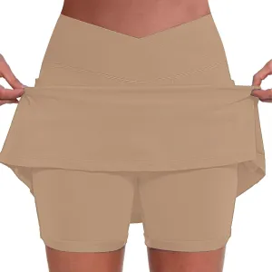 Skorts for Women with Pockets High Waist Tummy Control Womens Yoga Shorts Casual Athletic Tennis Mini Short Skirts