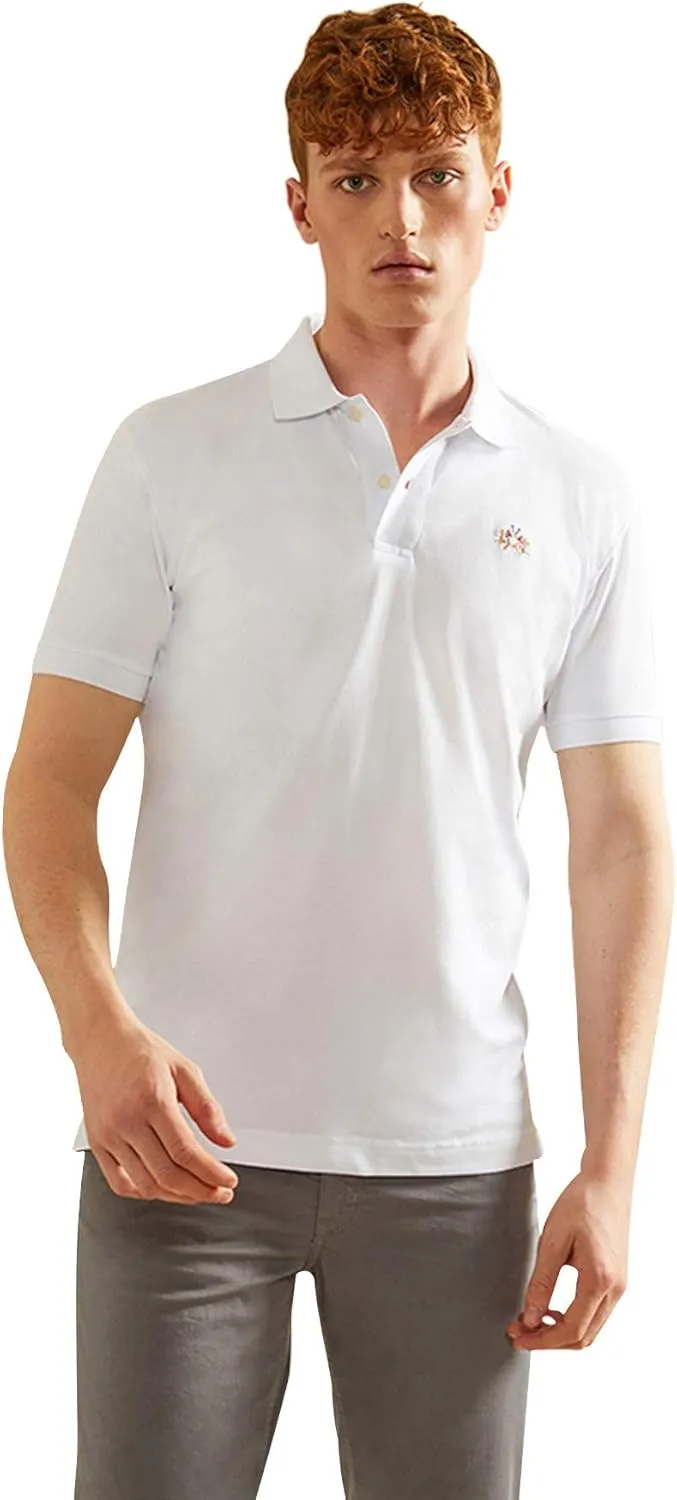 Slim Fit Pique Polo Shirt White L