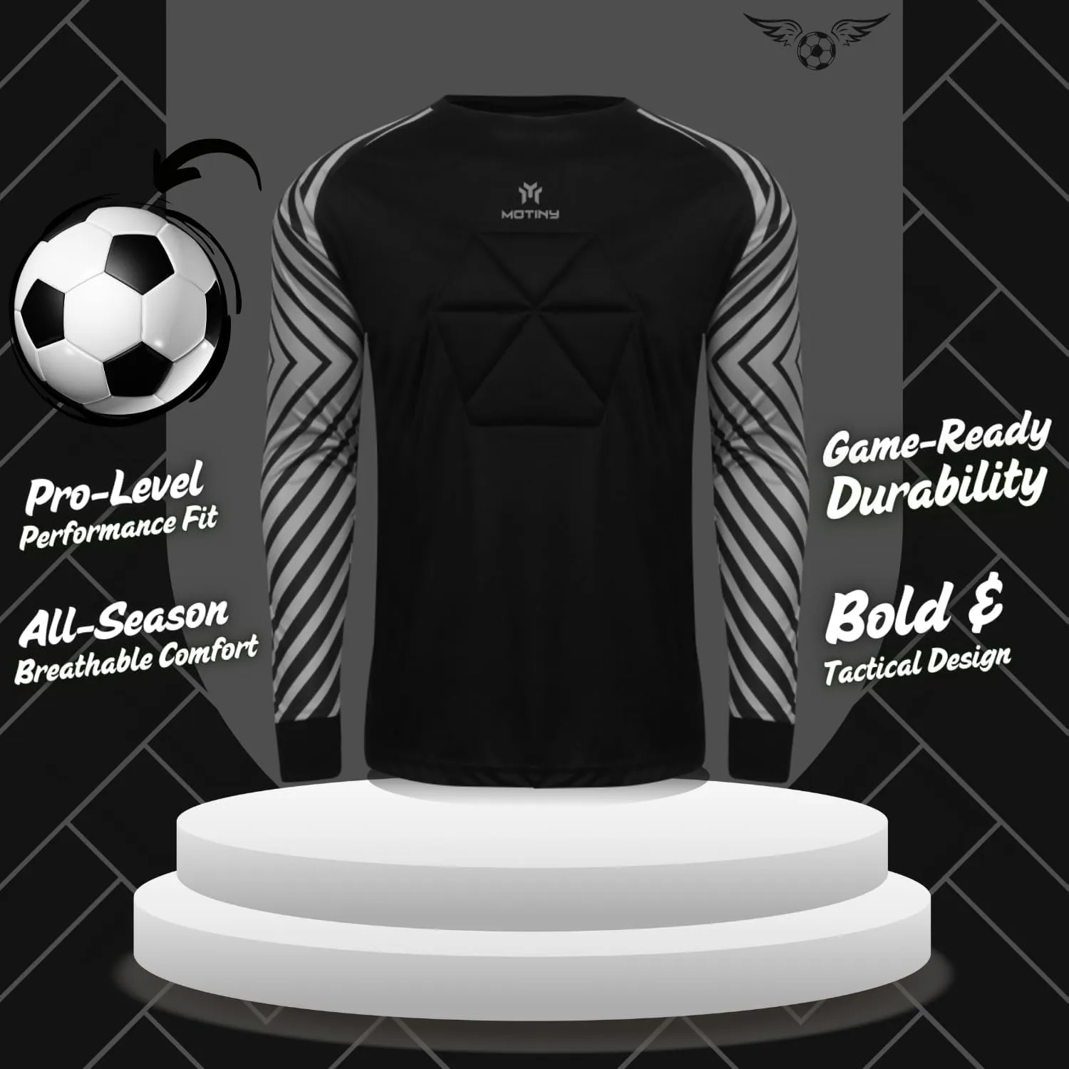 Soccer Goalie Jersey - Pro Series - Chest & Elbow Padded - Quick-Dry Fabric - Ergonomic Fit - Enhanced Durability