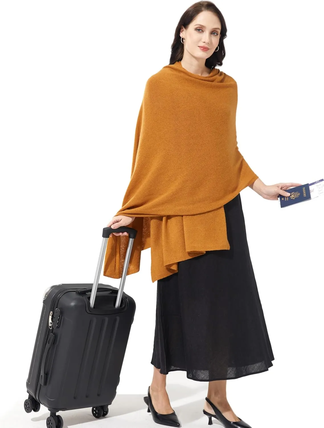 Soft Cashmere Blend Wrap Chic Scarf Stole for Women Wayfarer Travel Extra Large 87"x28"