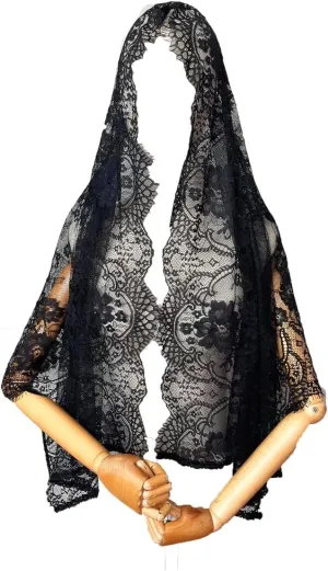 Spanish Lace Mantilla Veil, Vintage Inspired Infinity Shape, Triangle Head Covering