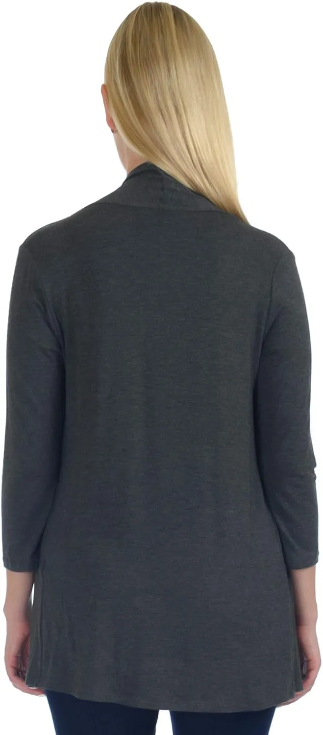 SR Women's Plus Size Basic Various Sleeve Open Cardigan (Size: 1X-5X)