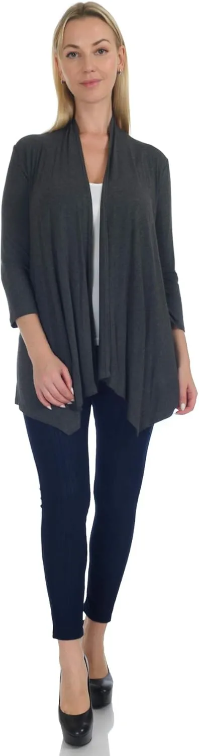 SR Women's Plus Size Basic Various Sleeve Open Cardigan (Size: 1X-5X)
