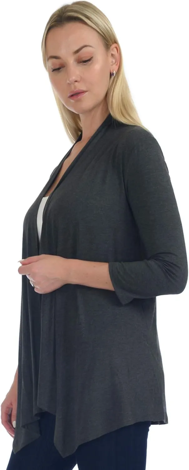 SR Women's Plus Size Basic Various Sleeve Open Cardigan (Size: 1X-5X)