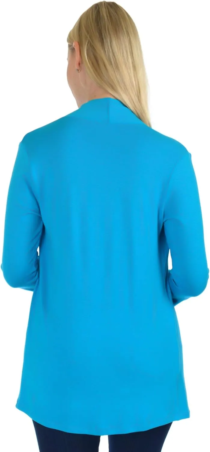 SR Women's Plus Size Basic Various Sleeve Open Cardigan (Size: 1X-5X)