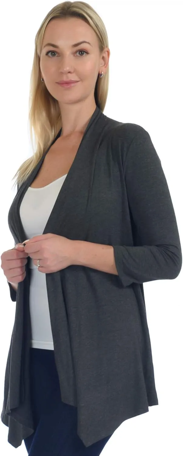 SR Women's Plus Size Basic Various Sleeve Open Cardigan (Size: 1X-5X)