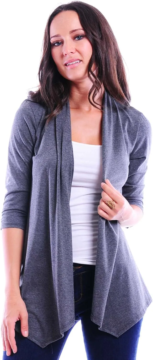 SR Women's Plus Size Basic Various Sleeve Open Cardigan (Size: 1X-5X)