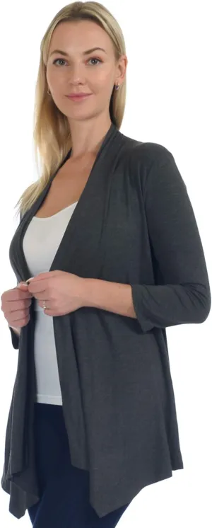 SR Women's Plus Size Basic Various Sleeve Open Cardigan (Size: 1X-5X)