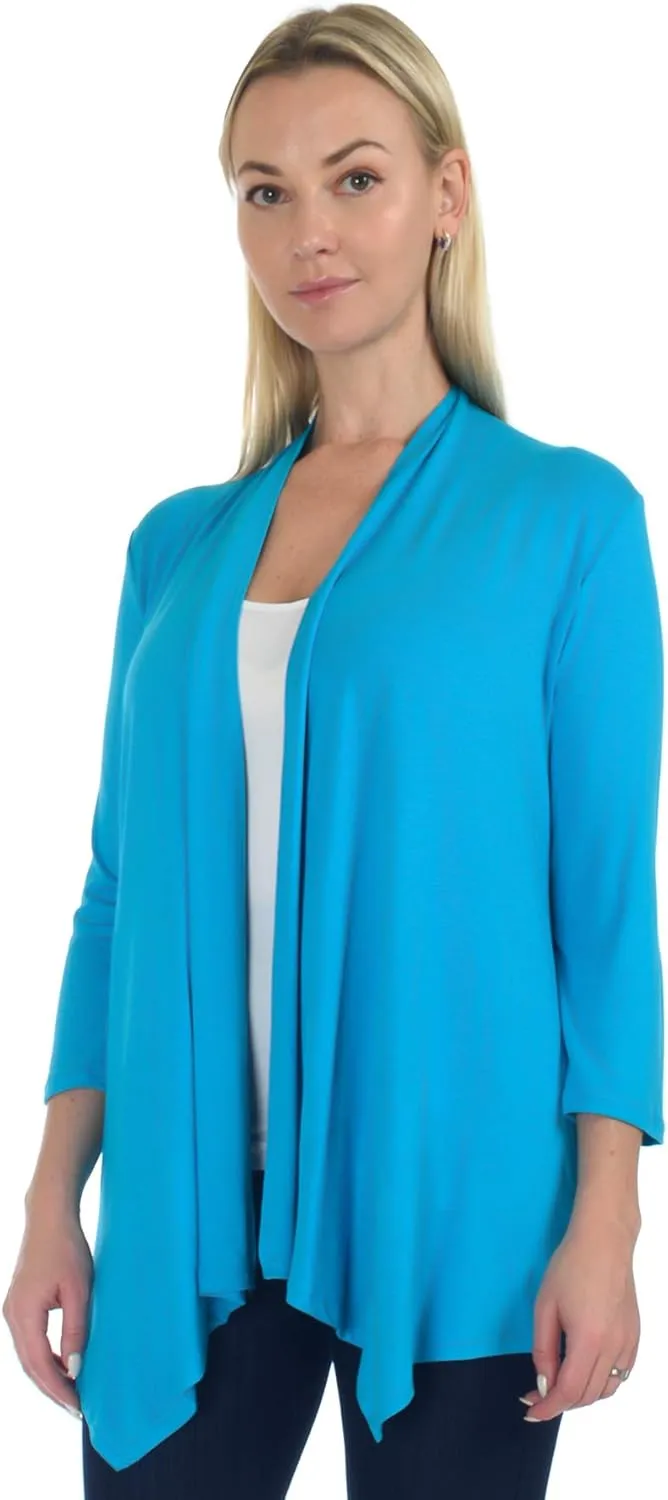 SR Women's Plus Size Basic Various Sleeve Open Cardigan (Size: 1X-5X)