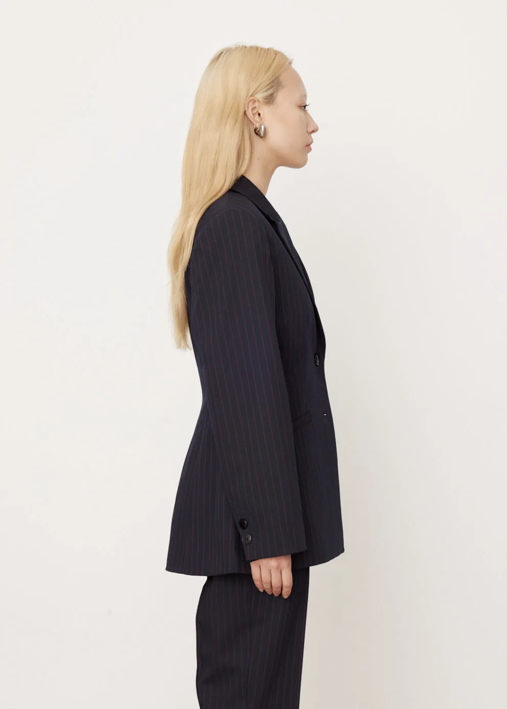 Stretch Stripe Fitted Blazer