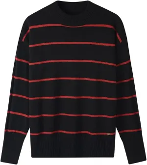Striped Tunic Sweater for Women's Long Sleeve Turtleneck Cozy Knit Sweater Casual Loose Pullover Jumper Tops