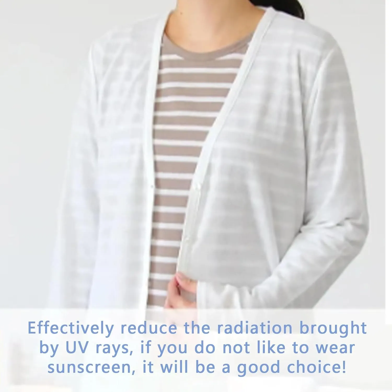 Sun Knit Cardigan Women's Thin Ice Silk Coat Shawl Air-Conditioned Shirt with Slip Skirt,Ice Silk Shirt Skin-Friendly