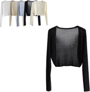 Sun Knit Cardigan Women's Thin Ice Silk Coat Shawl Air-Conditioned Shirt with Slip Skirt,Ice Silk Shirt Skin-Friendly