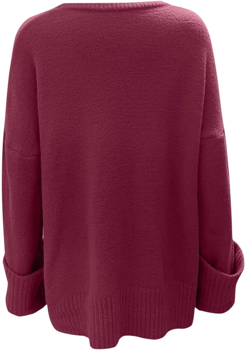 Sweater for Women Chunky Knit Crew Neck Solid Color Long Sleeve Casual Loose Fit Soft Sweaters Tops