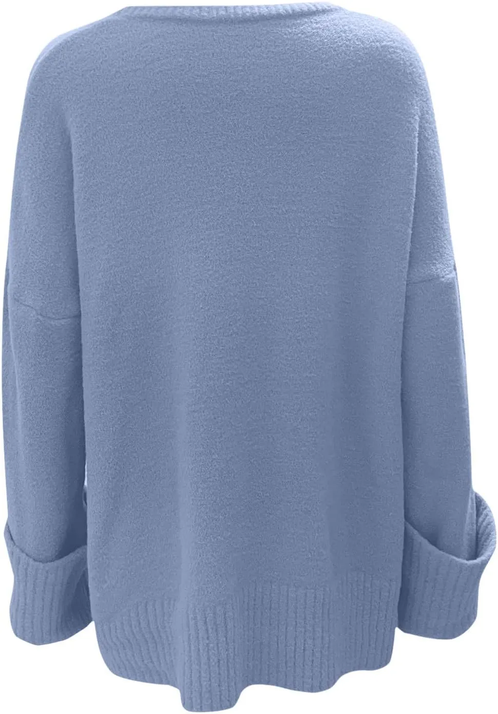 Sweater for Women Chunky Knit Crew Neck Solid Color Long Sleeve Casual Loose Fit Soft Sweaters Tops