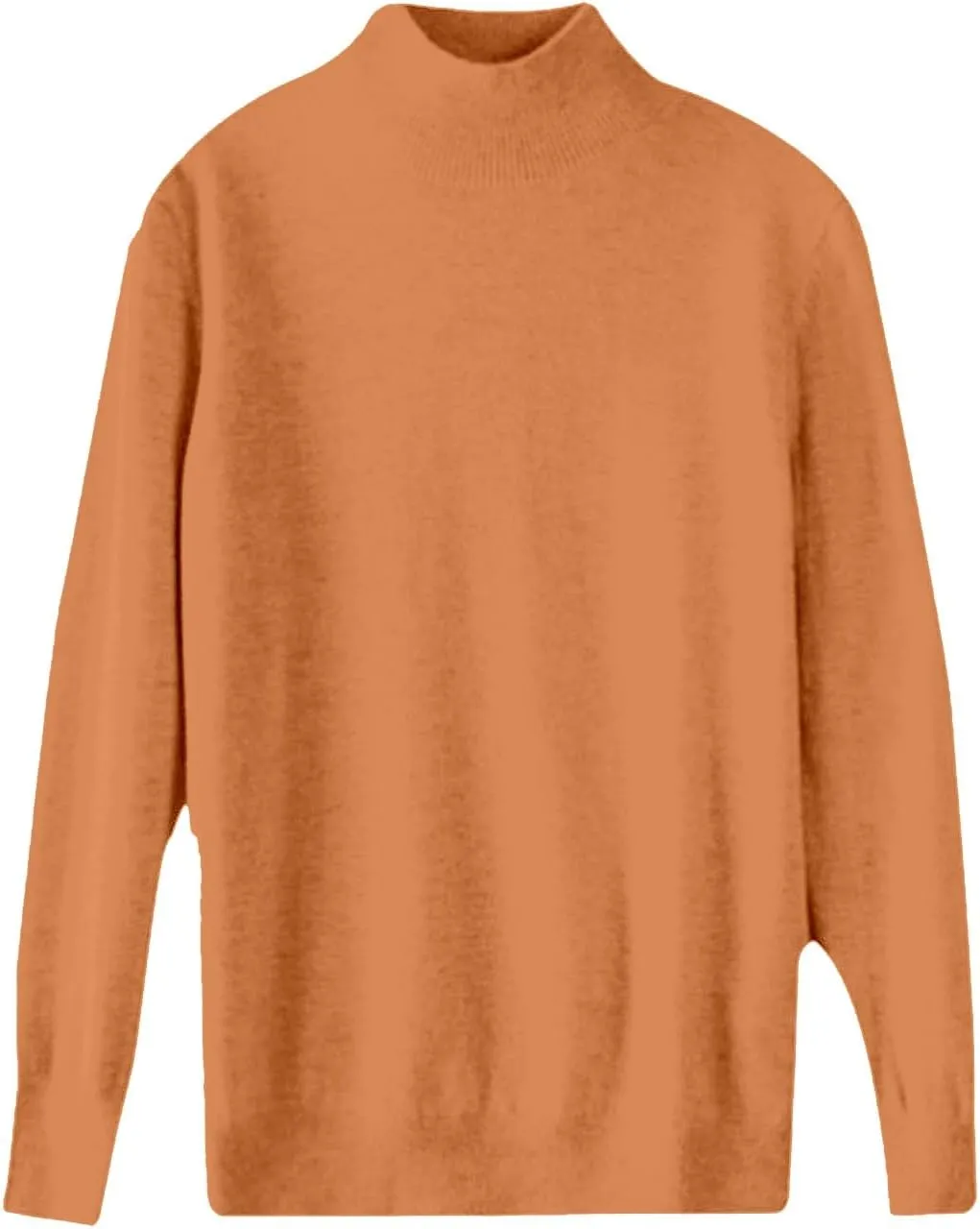 Sweaters for Women Oversized Mock Neck Cashmere Sweater Plain Long Sleeve Fleece Pullover Cozy Wool Cute Knit Sweater