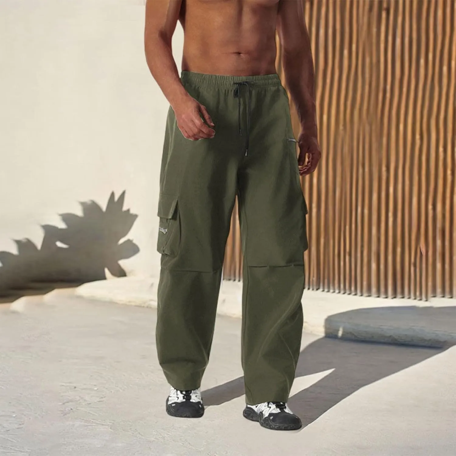 Sweatpants for Men Drawstring Breathable Joggers Construction Summer Sport Big and Tall Jogging Pants