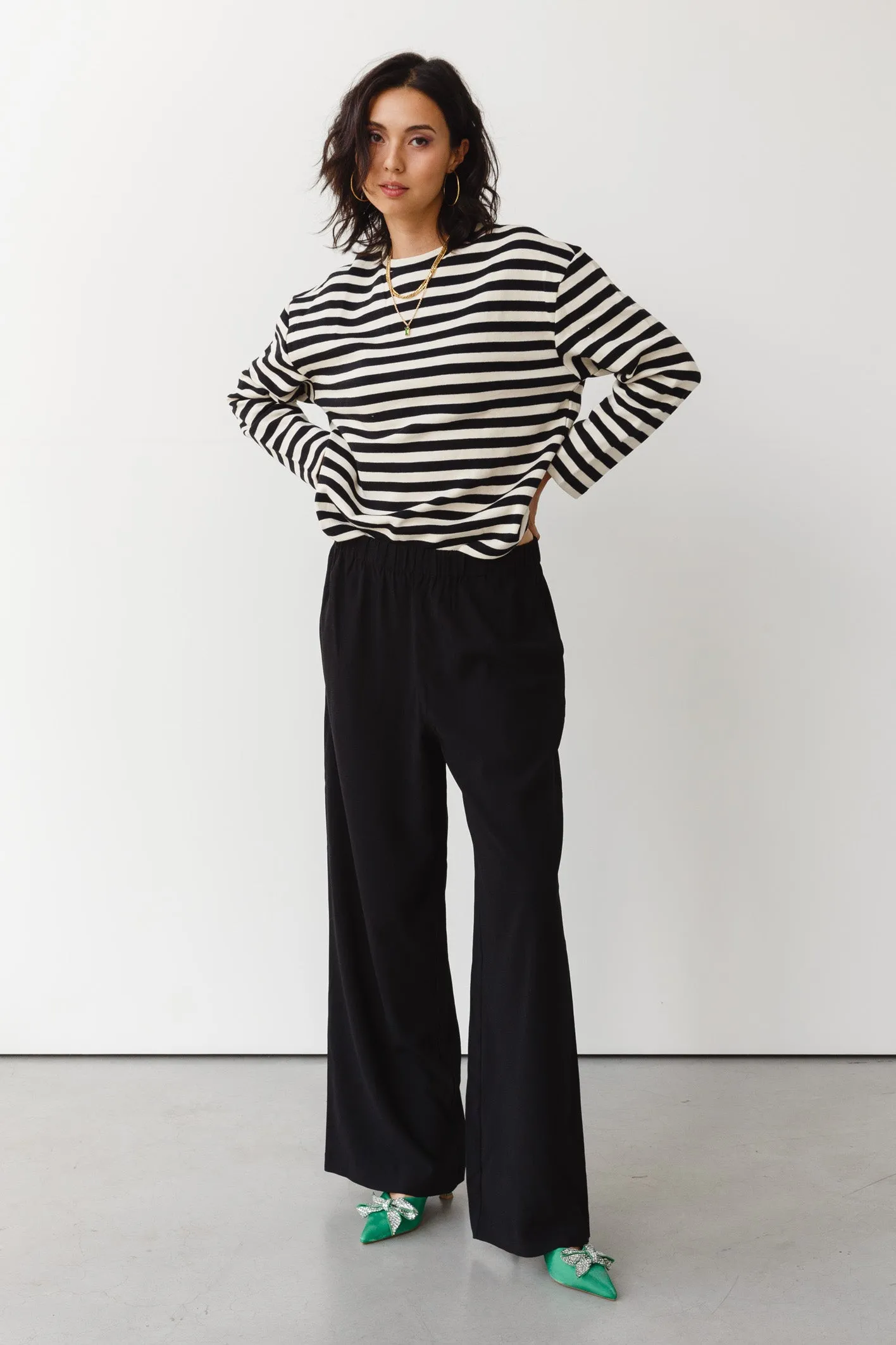 Tinni Relaxed Wide Pants Black