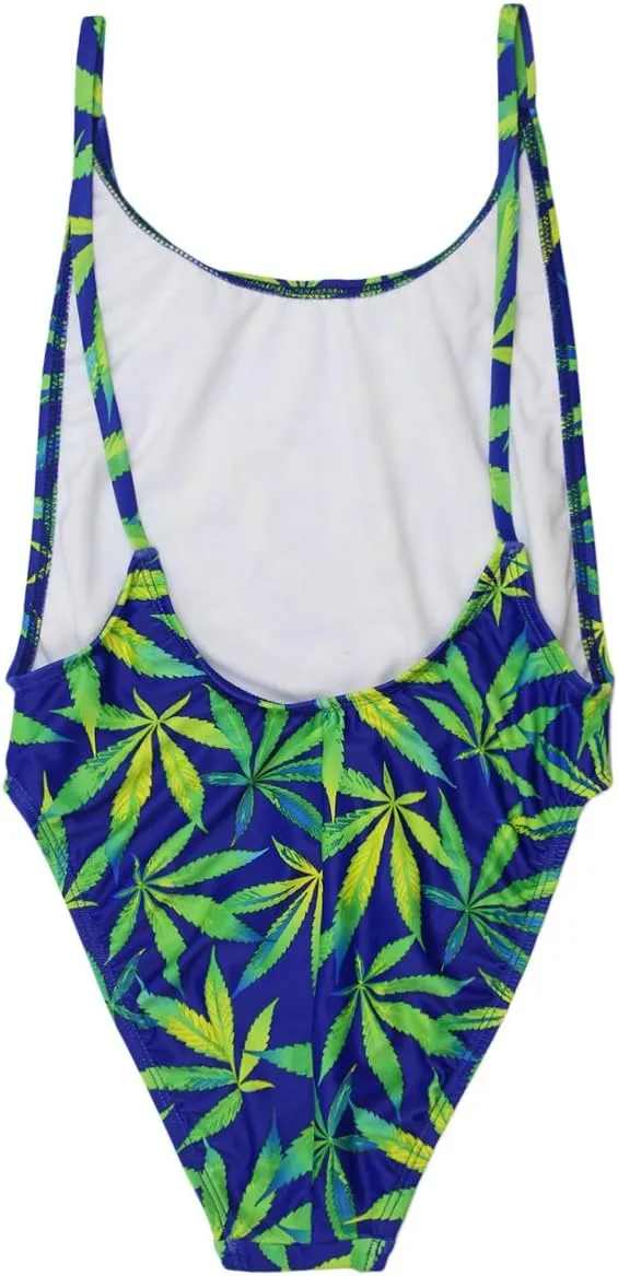ToBeInStyle Womens High Cut Vintage Inspired Low Back Pattern One Piece Swimsuit