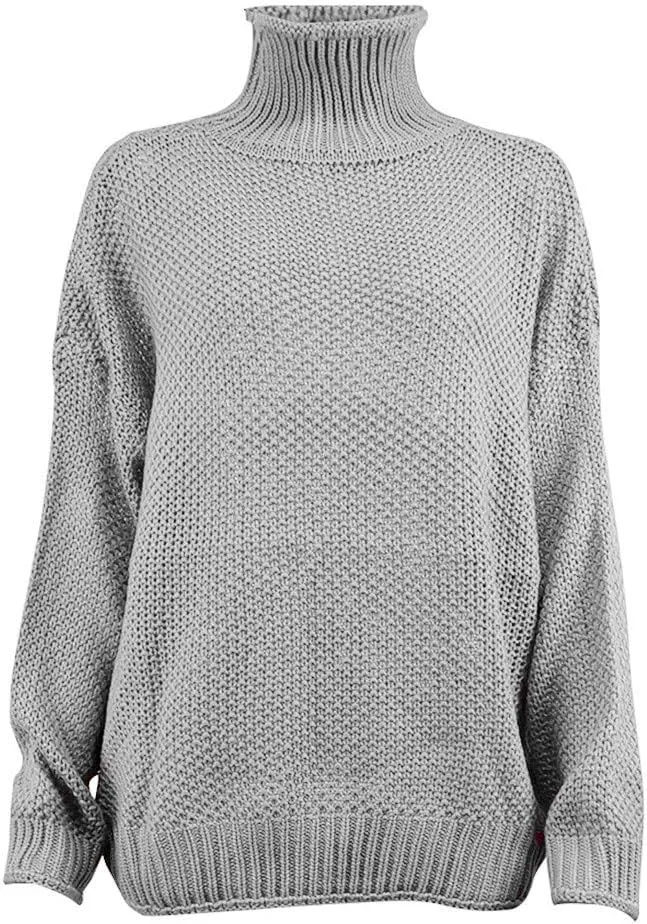 Turtleneck Sweater Women Oversized Knit Sweater Chunky Pullover Sweater Vintage Jumper Top Winter Casual Tunic Top