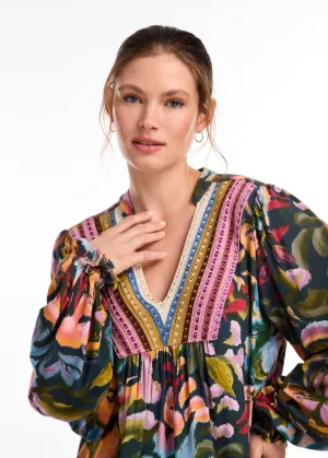V-Neck Mix Media Top