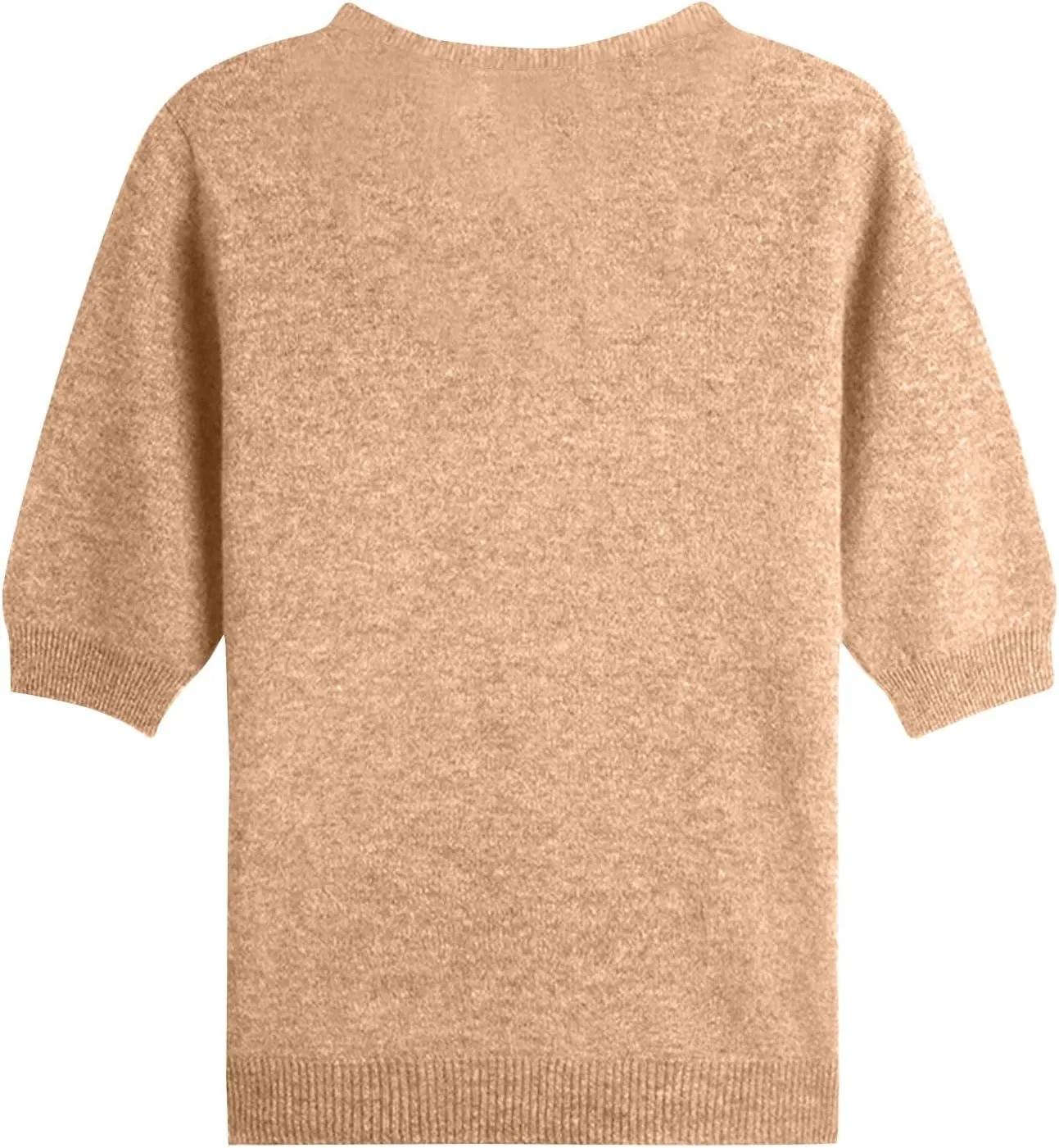 V Neck Sweaters for Women Dressy Casual Short Sleeve Summer Tops Basic Solid Color Loose Fit T Shirts