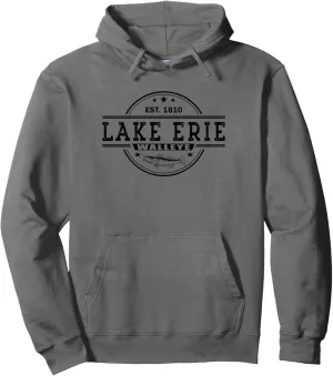 Vintage Inspired Walleye Fishing Lake Erie Pullover Hoodie