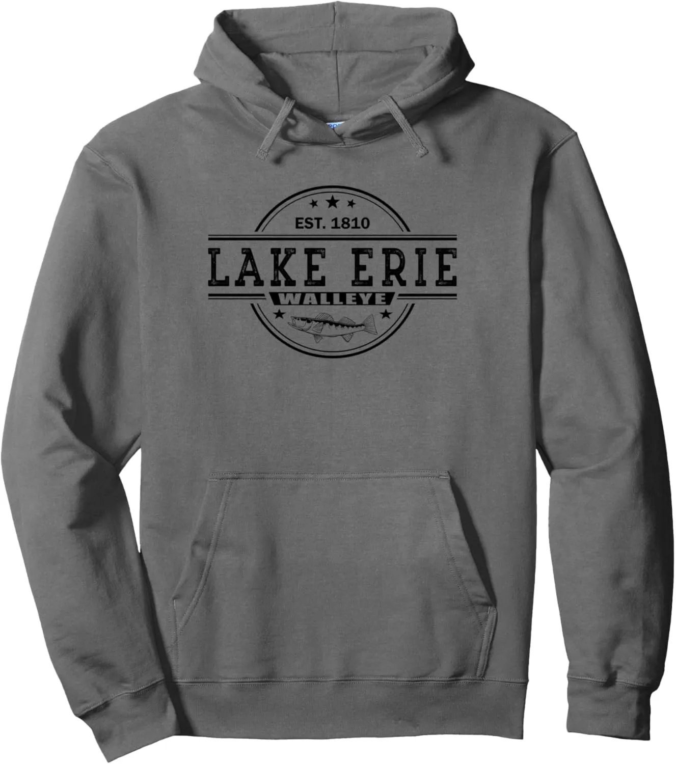 Vintage Inspired Walleye Fishing Lake Erie Pullover Hoodie
