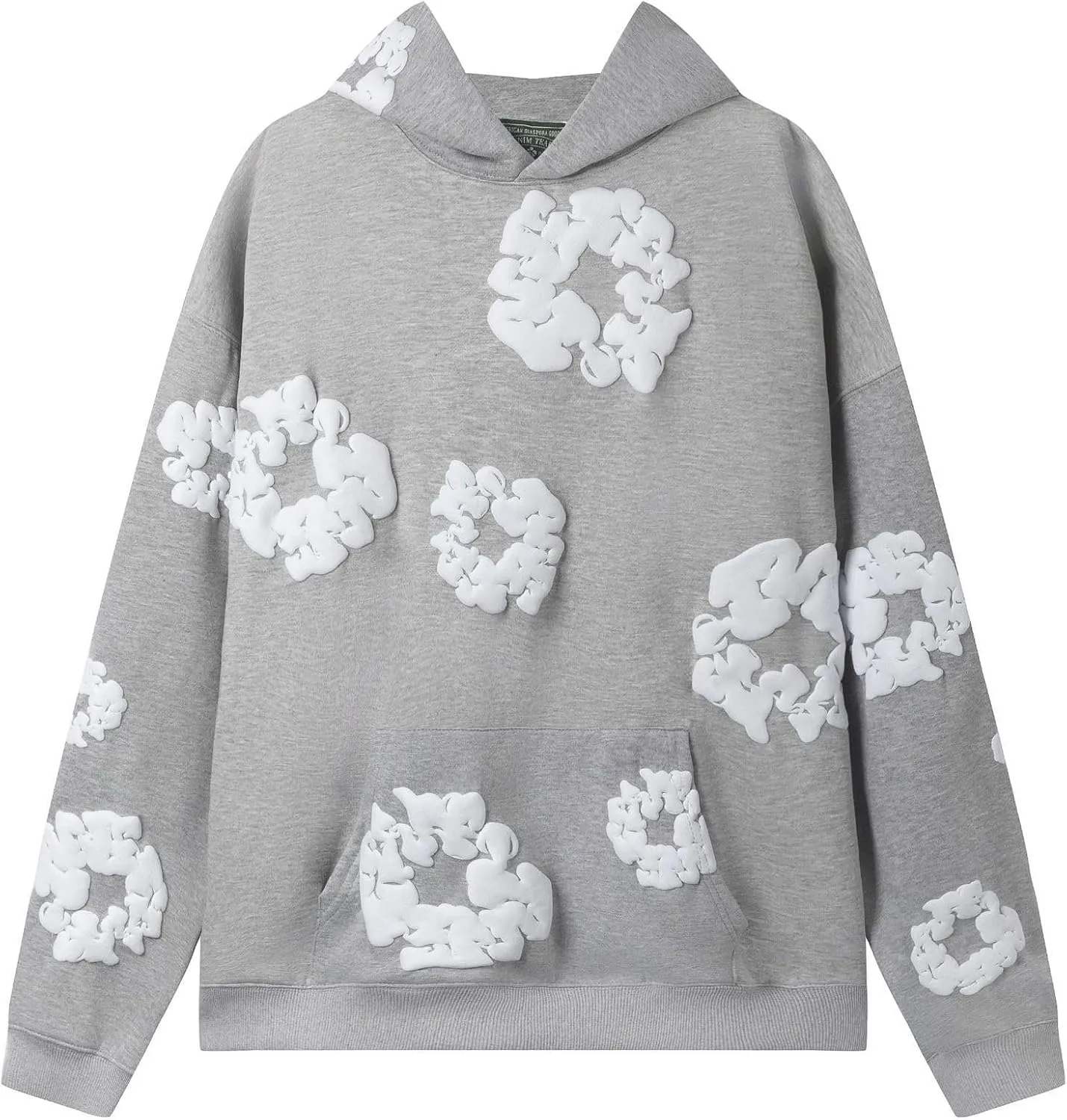 Vintage Printed Graphic Flower Hoodie Casual Long Sleeve Streetwear Pullover Sweatshirt