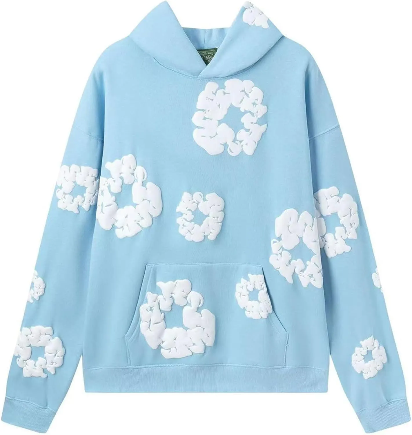 Vintage Printed Graphic Flower Hoodie Casual Long Sleeve Streetwear Pullover Sweatshirt