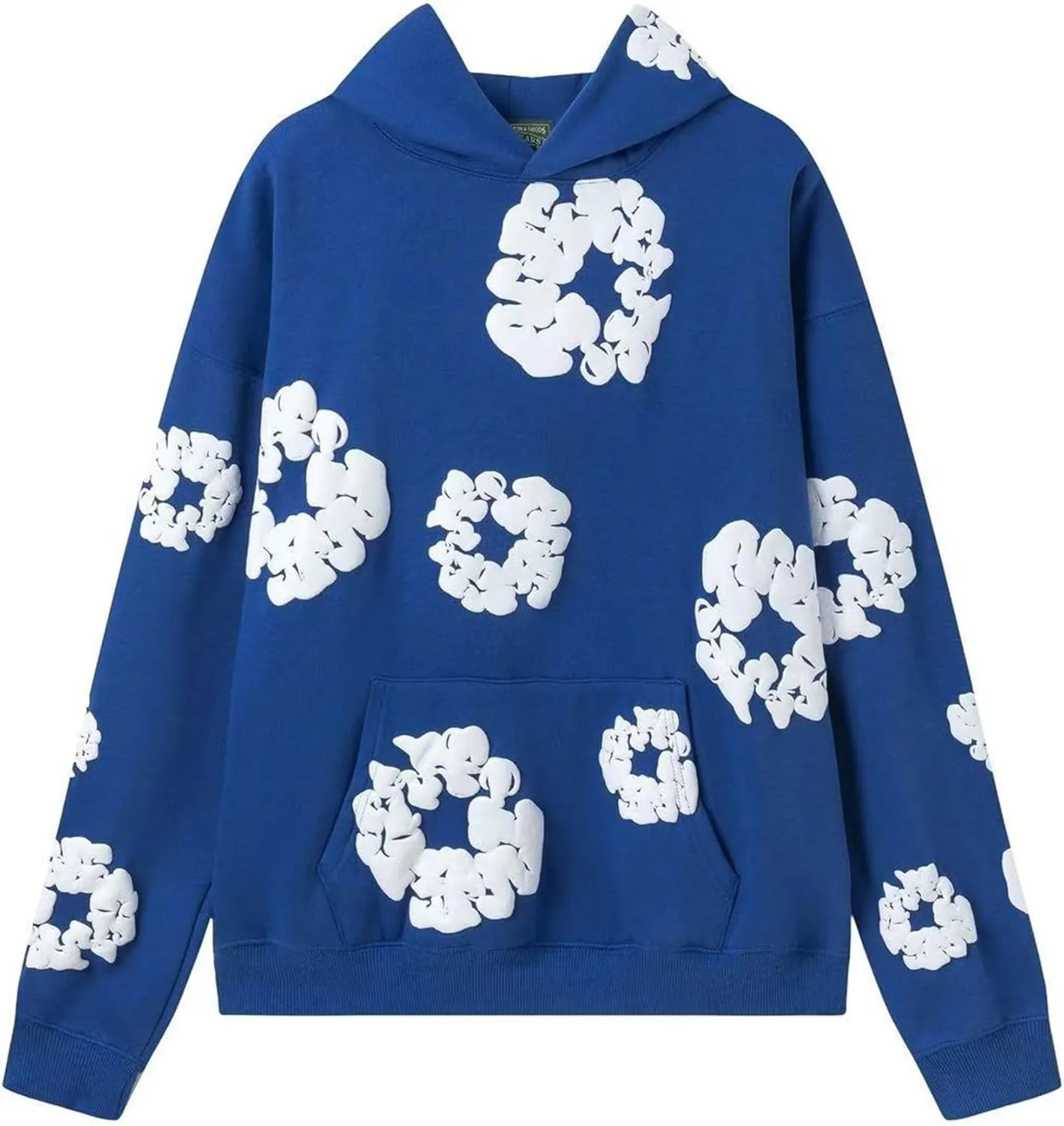 Vintage Printed Graphic Flower Hoodie Casual Long Sleeve Streetwear Pullover Sweatshirt