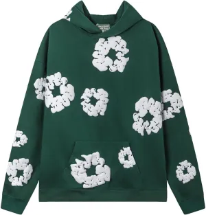 Vintage Printed Graphic Flower Hoodie Casual Long Sleeve Streetwear Pullover Sweatshirt