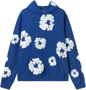 Vintage Printed Graphic Flower Hoodie Casual Long Sleeve Streetwear Pullover Sweatshirt
