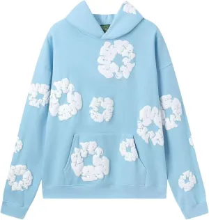 Vintage Printed Graphic Flower Hoodie Casual Long Sleeve Streetwear Pullover Sweatshirt