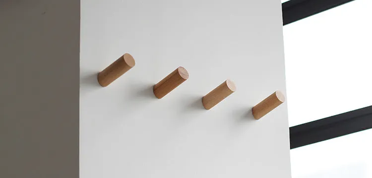 Wall Peg Hooks in Natural Wood