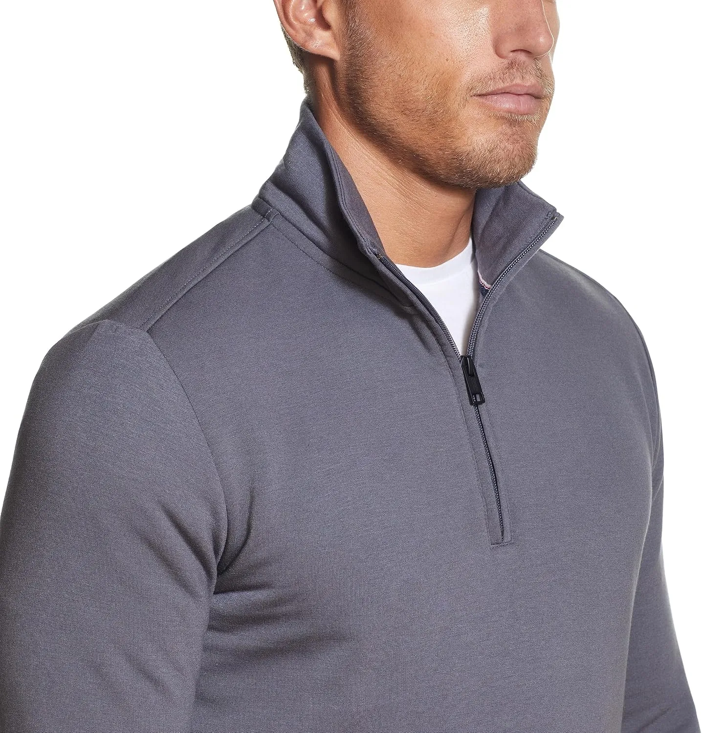 Weatherproof Vintage Mens Long-Sleeve Quarter-Zip Fleece Sweater