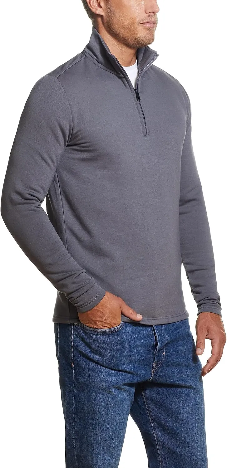 Weatherproof Vintage Mens Long-Sleeve Quarter-Zip Fleece Sweater