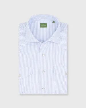 Western Work Shirt in Blue/White University Stripe Oxford