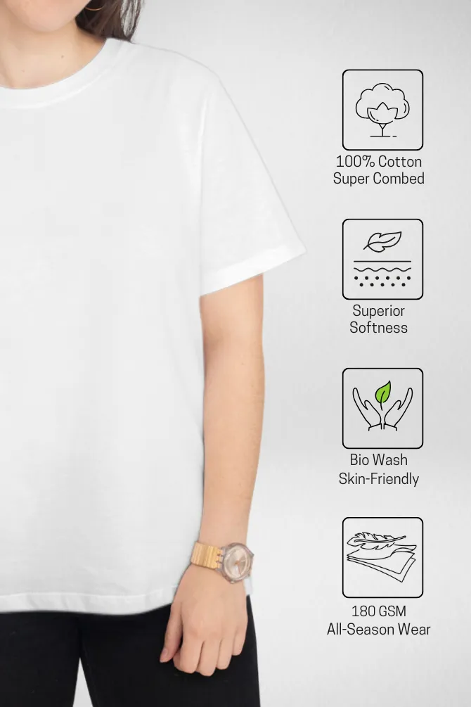 White and Red Plain T-shirts Combo for Women